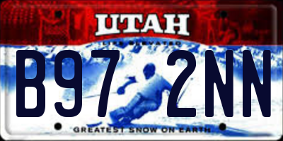 UT license plate B972NN