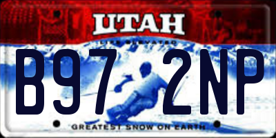 UT license plate B972NP