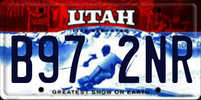 UT license plate B972NR
