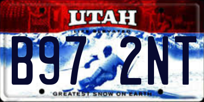 UT license plate B972NT
