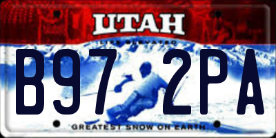 UT license plate B972PA