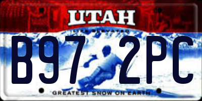 UT license plate B972PC