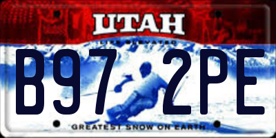 UT license plate B972PE
