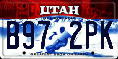 UT license plate B972PK