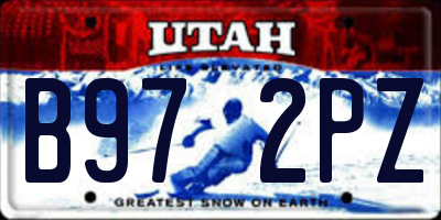 UT license plate B972PZ