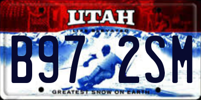 UT license plate B972SM