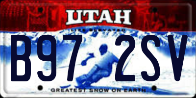 UT license plate B972SV