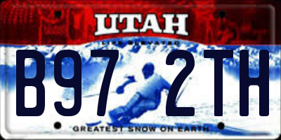 UT license plate B972TH
