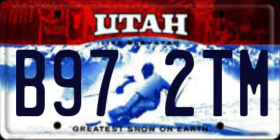 UT license plate B972TM