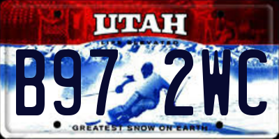 UT license plate B972WC