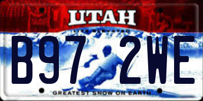 UT license plate B972WE