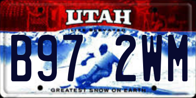 UT license plate B972WM