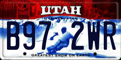 UT license plate B972WR