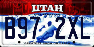 UT license plate B972XL
