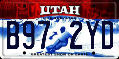 UT license plate B972YD