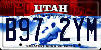 UT license plate B972YM