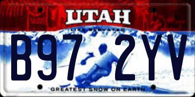 UT license plate B972YV