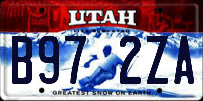 UT license plate B972ZA