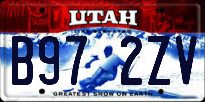UT license plate B972ZV