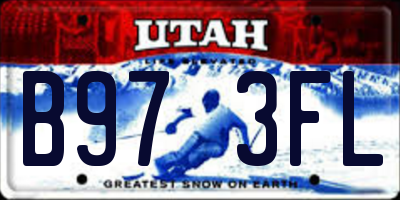 UT license plate B973FL