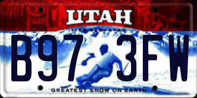 UT license plate B973FW