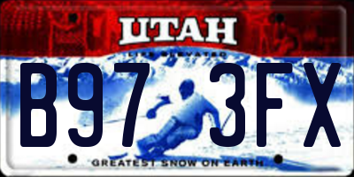 UT license plate B973FX