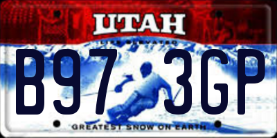 UT license plate B973GP