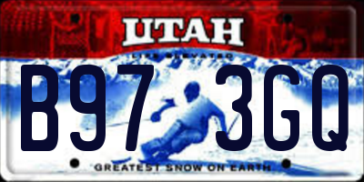 UT license plate B973GQ