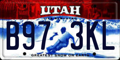 UT license plate B973KL