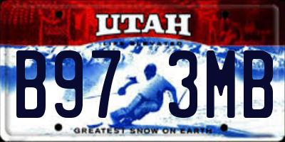 UT license plate B973MB