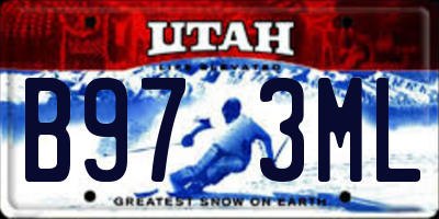 UT license plate B973ML