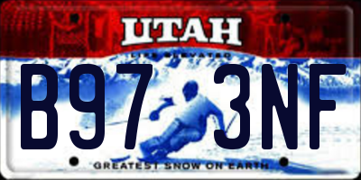 UT license plate B973NF