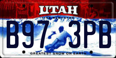 UT license plate B973PB