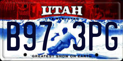 UT license plate B973PG