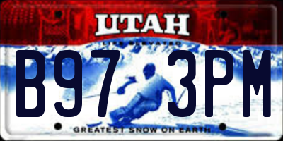 UT license plate B973PM