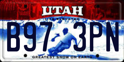 UT license plate B973PN