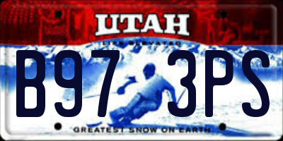 UT license plate B973PS