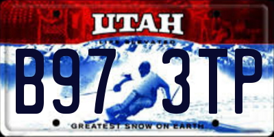 UT license plate B973TP