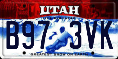 UT license plate B973VK