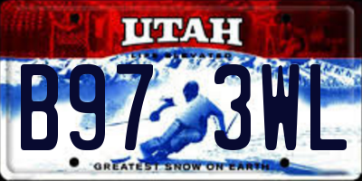 UT license plate B973WL