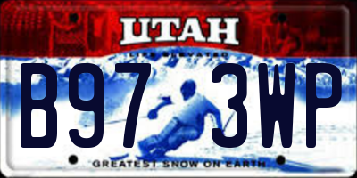 UT license plate B973WP