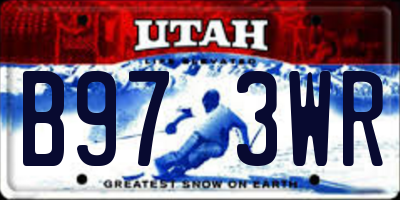 UT license plate B973WR