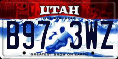 UT license plate B973WZ