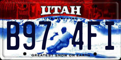 UT license plate B974FI