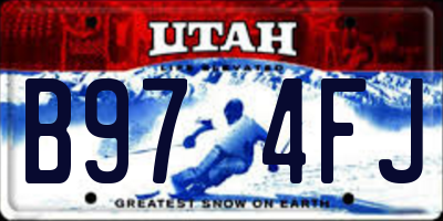 UT license plate B974FJ