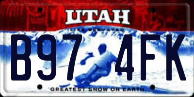 UT license plate B974FK