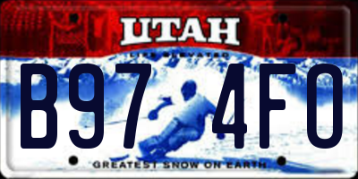 UT license plate B974FO