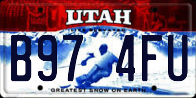 UT license plate B974FU
