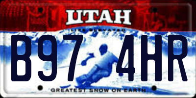 UT license plate B974HR
