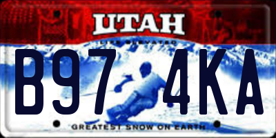 UT license plate B974KA